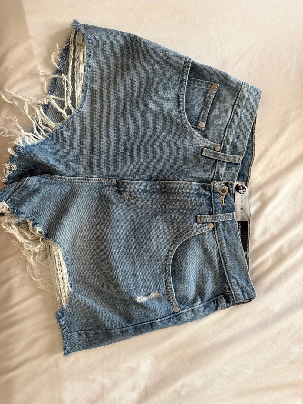 Levi's Light Blue Distressed Denim Cutoff Shorts